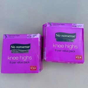 8 pack knee highs No Nonsense w bonus